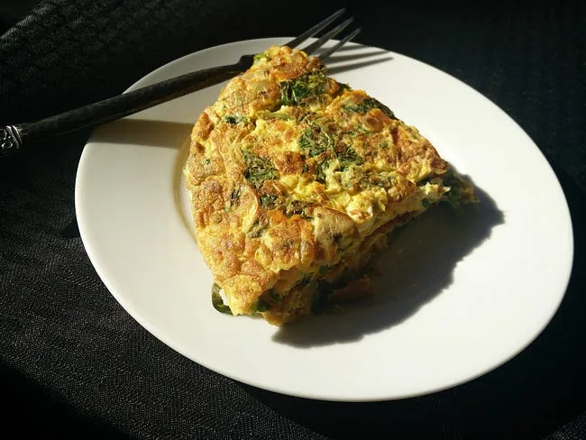 Spinach and feta omelette