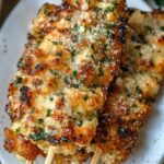 Air Fryer Garlic Parmesan Chicken Skewers